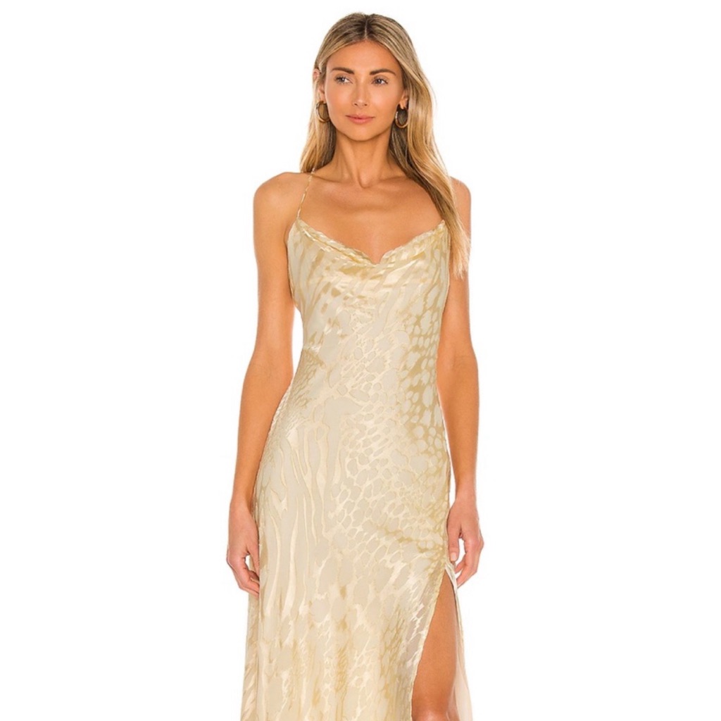 Revolve Gaia Dress In Cream Burnout Floral